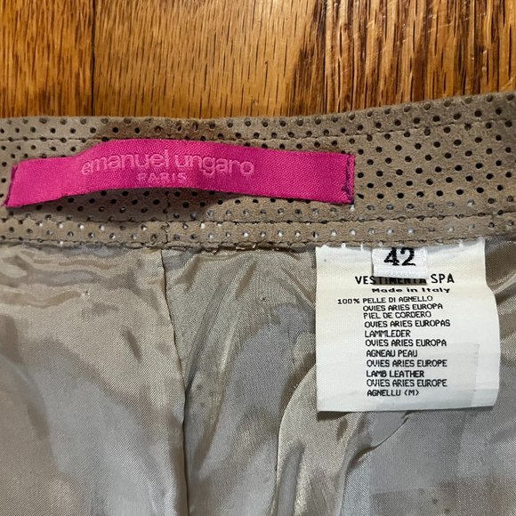 Emanuel Ungaro Paris Beige Pinhole Designer Pants - Picture 4 of 4